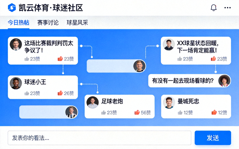 凯云体育平台用户社区互动界面截图 - 球迷热烈讨论